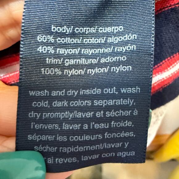 Preppy Sweater Vest Women XL Lace Hem Striped Classic Lightweight Tommy Hilfiger - Picture 7 of 9